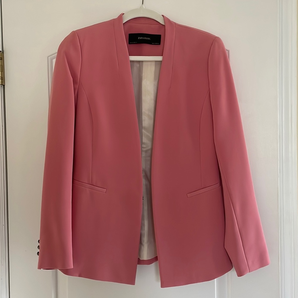 Zara Lapelless Fitted Blazer